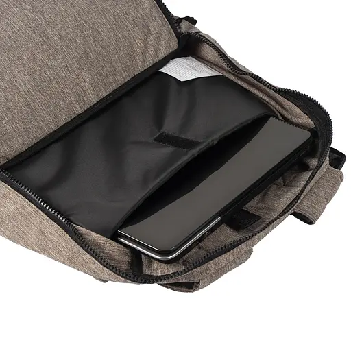 Рюкзак-антикрадій OOLOO Кенгуру mini 40x30x12 см,  кавовий 4240 - фото 4