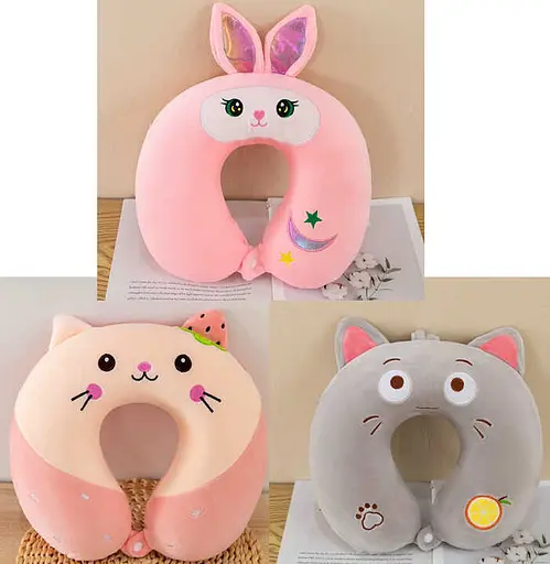 Подушка для подорожі, з ефектом пам’яті, на кнопці, знімний чохол (В асортименті)