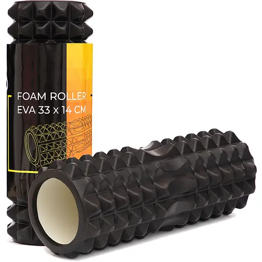 Масажний ролик Cornix EVA 33 x 14 см (валик, ролер) XR-0329 Black - фото 1