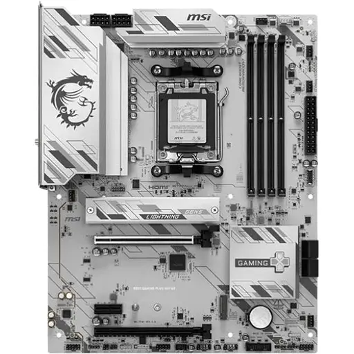 Материнская плата MSI AM5 B850 Gaming PLUS WIFI6E, B850, 4xDDR5, Int.Video (CPU), 4xSATA3, 2xM.2, 2xPCI-E 4.0 x16, 1xPCI-E 3.0 x1, ALC897, Realtek 8125D 2.5G, WiFi 6E, Bluetooth 5.3, 11xUSB 3.2 / 4xUSB 2.0, HDMI/DP, ATX