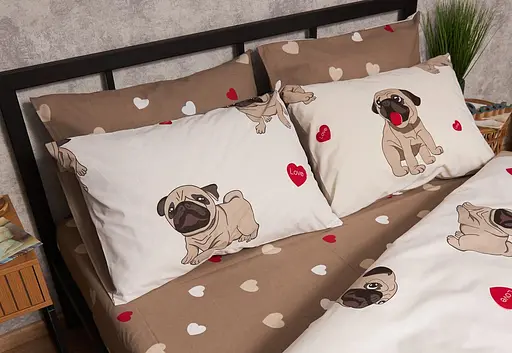 Набір наволочок Moon&Star Бязь Gold Люкс Bulldog Love 60х60 см 2 шт - фото 2