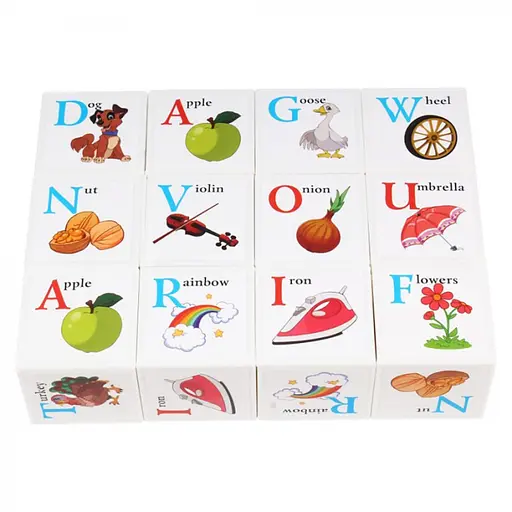 Дитячий розвиваючий набір кубиків "Англійська абетка" ТехноК 1325TXK 12 кубиків - фото 2