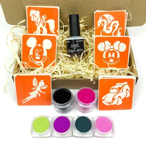 Набір для біо-тату Для дітей №1 - гліттер set-kids-1-glitter