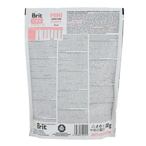 Сухой корм Brit Care GF Mini Puppy для щенков миниатюрных пород, с ягненком, 400 г - фото 3
