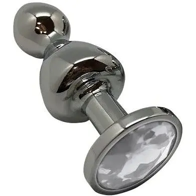 Металлическая анальная пробка Wooomy Lollypop Double Ball Metal Plug S