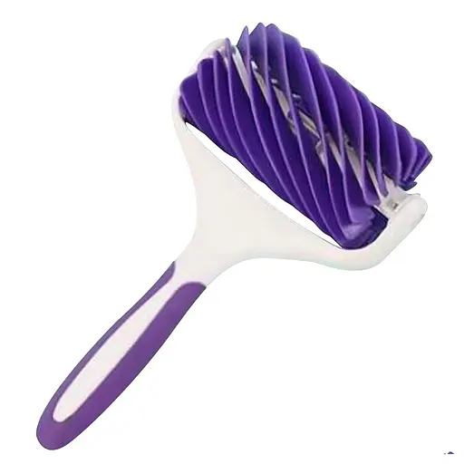 Декоративный кондитерский валик для добавления текстуры в виде диагональных полосок 19.5 см, Kitchen Master Фиолетовый 86194 - фото 1