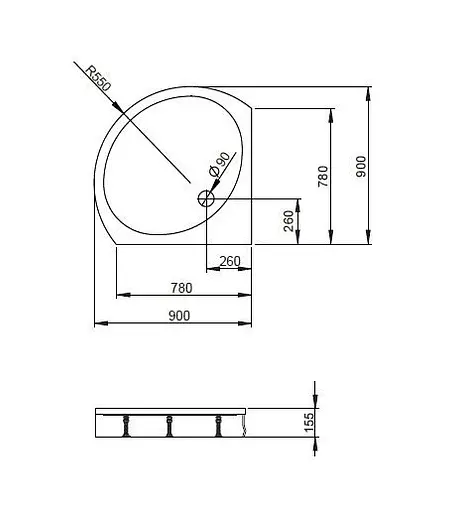 Душевой поддон Radaway Patmos B 90x90 4T99155-03 - фото 5