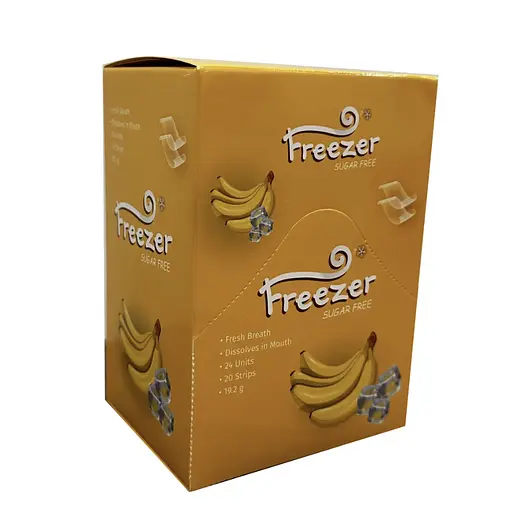 Смужки Freezer тропічний банан, для свіжого подиху,  у наборі 24 коробочки по 20 смужок-аркушів у кожній