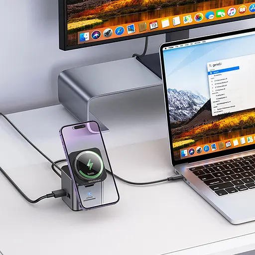 Перехідник HUB Hoco HB49 Effortless 9in1 100W з БЗП Metal gray - фото 8