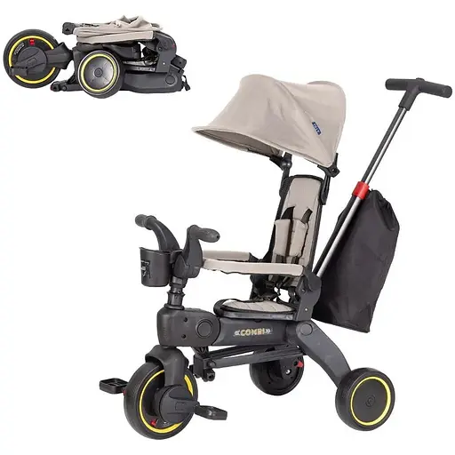 Велосипед трехколесный Tilly COMBI T-392 BEIGE /1/ - фото 1