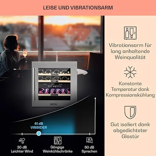 Холодильник винний вбудований KLARSTEIN Vinsider 36 2 зони (10033682) - фото 3