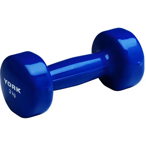 Гантели для фитнеса York Fitness виниловые круглые 2х3кг синий - фото 2