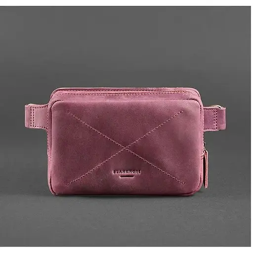 Шкіряна поясна сумка Dropbag Mini Crazy Horse бордова - фото 1