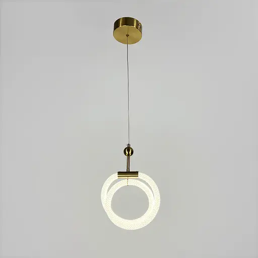 Латунний підвіс із двома завитками обплетеного неону 24 Вт | Арт. MJ 201-300 AB | Line F - фото 8