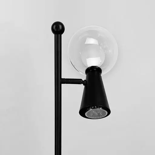 Чорний торшер ABELINA на два джерела світла із подвійним плафоном Line.F YG 8006-2L BK - фото 2