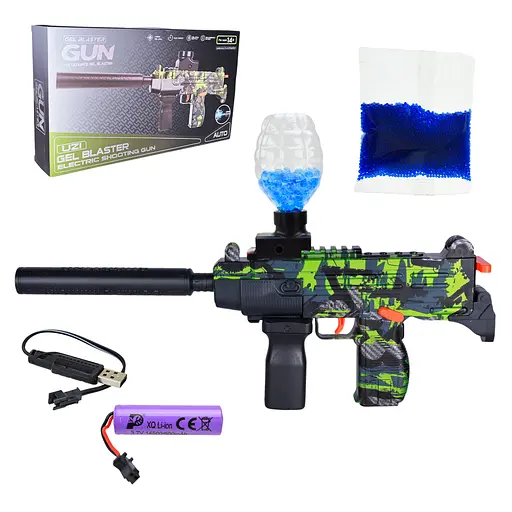 Автомат, аккумулятор, стреляет гелевыми пулями, свет, аксессуары, 40x23x7.5 см 623-7B