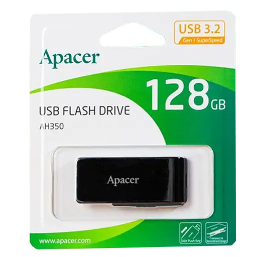 Флеш-накопитель Apacer USB 3.2 Gen 1 AH350 128Gb черный - фото 2