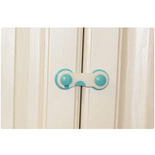 Замок на меблі захист від дітей, блокіратор для ящиків 9.5 см White Blue (17696) - фото 3