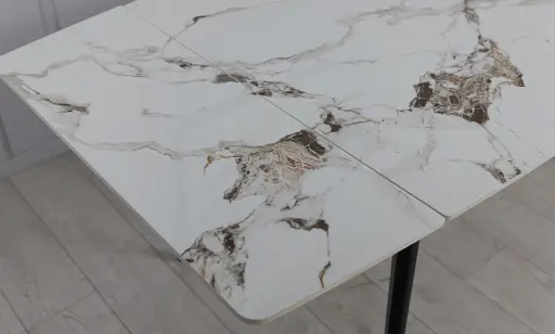 Стол Prestol Люкс белый глянец 1400/2000х900х760 черные ноги - фото 10