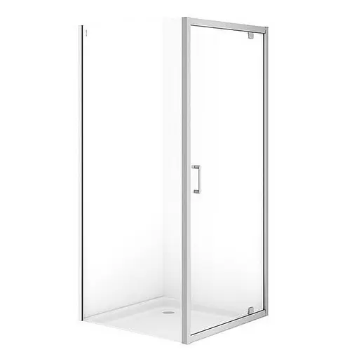 Душевая кабина Cersanit Brasco 90x90 см квадратная распашная прозрачное стекло без поддона хром S168-010, прозрачный, хром - фото 1