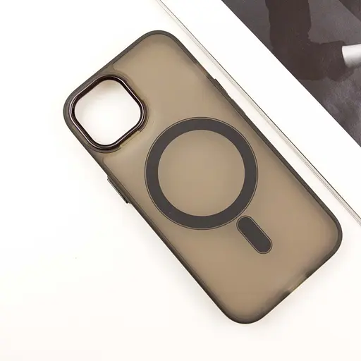 Чехол Epik TPU+PC Lily with MagSafe для Apple iPhone 15, 6.1 Dark Gray - фото 3