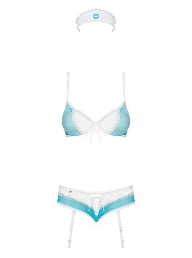 Костюм медсестри Obsessive 834-CST-6 L/XL блакитний - фото 5