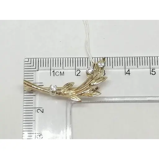 Золота брошка Гаразд з фіанітами. 3580131 - фото 4