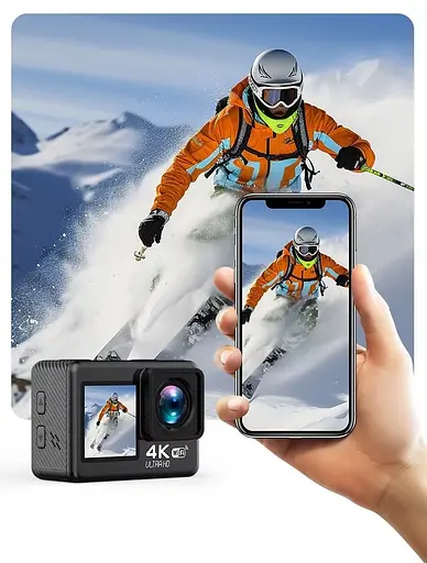 Экшн камера V8 Full HD 4K Wi-Fi с пультом ДУ и водонепроницаемым боксом - фото 5