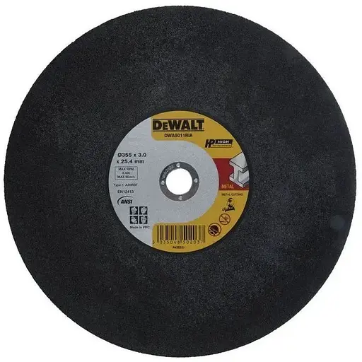 Круг відрізний DeWalt High Performance сталь/металеві труби й профілі/кольорові метали 355х3х25.4 мм (DWA8011RIA)