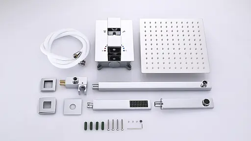 Душова система прихованого монтажу з термостатом із виливом Nett TSH-521, Хром - фото 6