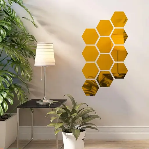 Дзеркальний декор Wall Sticker SW-00002517 акриловий самоклеючий 125х105 мм 12 шт. золото - фото 6