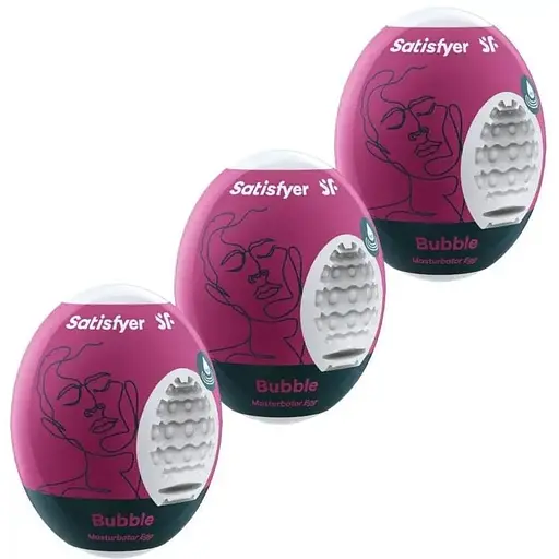 Набір мастурбаторів Satisfyer Masturbator Egg 3er Set Bubble 3 шт. білий
