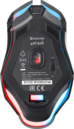 Миша Defender Katana GM-511 Black (52511) - фото 8