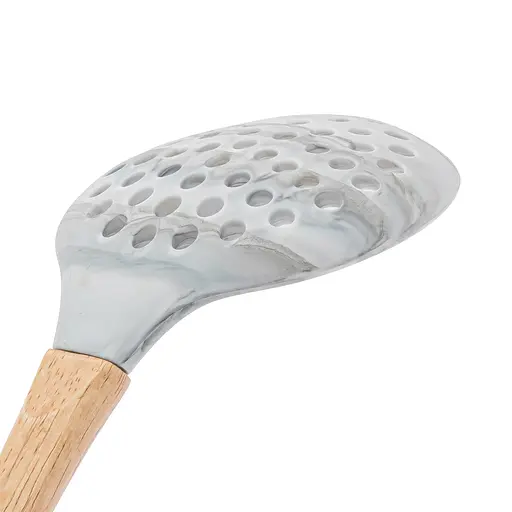 Шумівка силіконова під мармур з дерев'яною ручкою 33.5 см, Kitchen Master Бежевий 86312 - фото 5