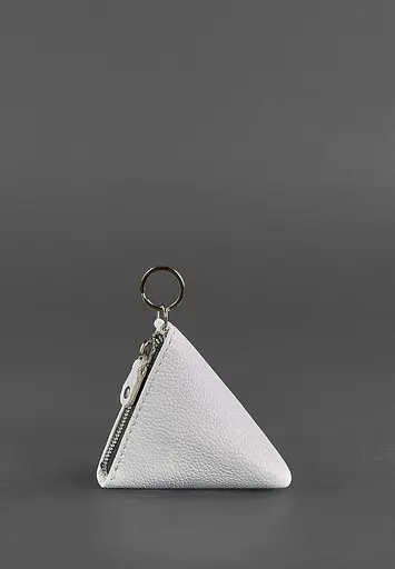 Жіноча шкіряна монетниця 2.0 Піраміда біла - фото 1