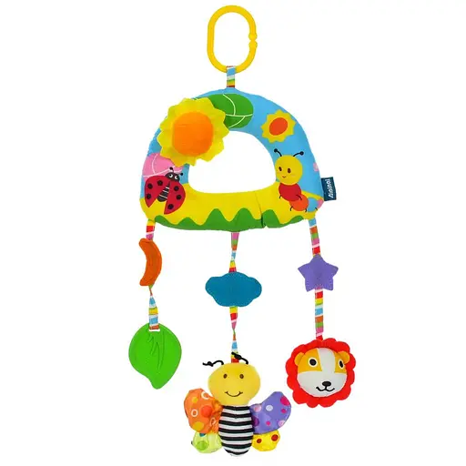 Подвеска на коляску, 43 см, животные, погремушка, пищалка, плюш, 25x15x6 см