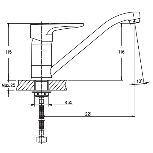 Змішувач для кухні Haiba CEBA 555 HB0034 - фото 2