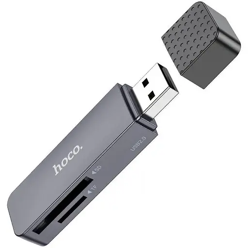 Кардидер Hoco HB45 Spirit 2-in-1 Usb 2. 0 card reader серый - фото 1