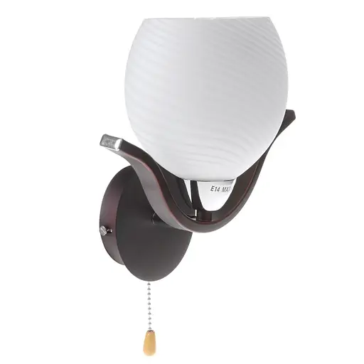 Бра Brille BR-382W/1 настінне накладне з вимикачем E14 CH+W