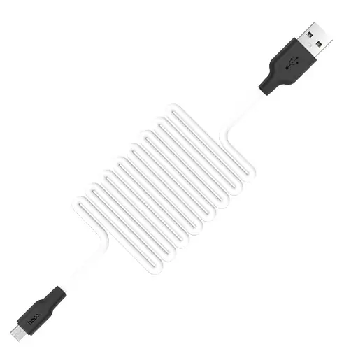 Дата кабель Hoco X21 Plus Silicone MicroUSB Cable (1m) Чорний / Білий - фото 3
