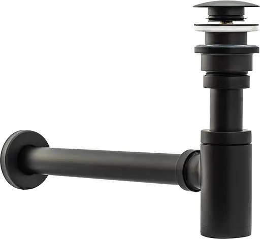 Сифон універсальний для умивальника Rea click-clack Old Black REA-A8536, Чорний - фото 2