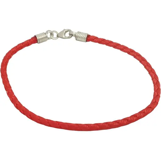 Браслет Малина из текстиля с серебряными вставками. 302/Р 19