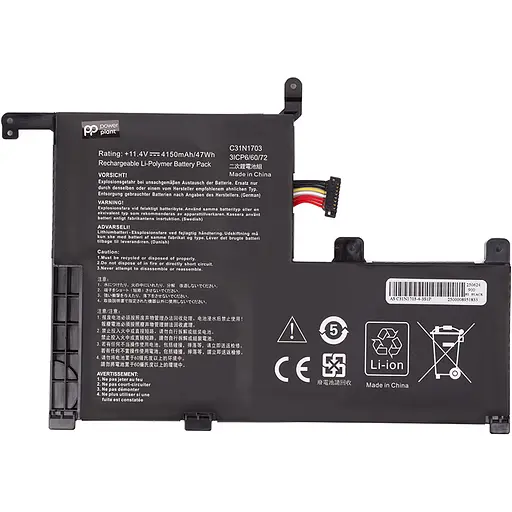 Аккумулятор для ноутбуков ASUS Zenbook Flip UX561 (C31N1703) 11.4V 4150mAh - фото 1