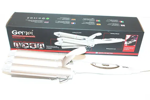 Потрійна плойка (щипці для волосся) керамічне покриття Gemei GM 1988 - фото 3