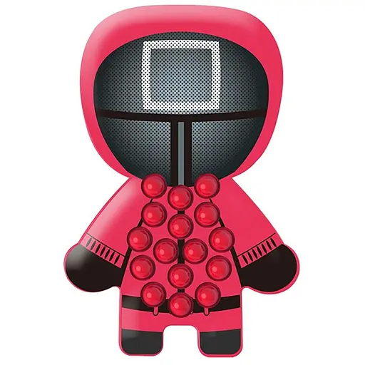 Антистресс симпл-димпл герой из сериала Игра в кальмара Netflix красный 24 см