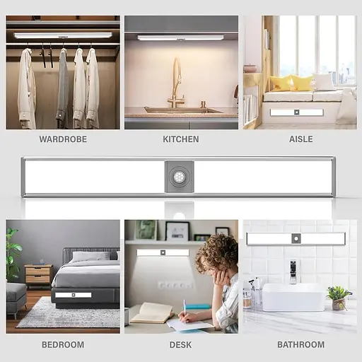 Світлодіодні лампи з датчиком руху KTEBO 2 шт. для шафи, підлоги, кухонного освітлення - фото 5