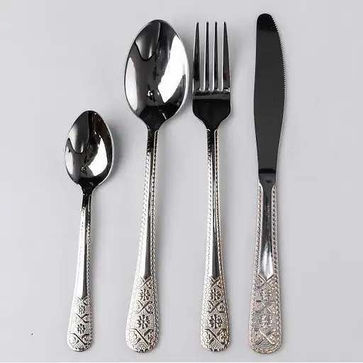 Набор столовых приборов Yiwu из нержавеющей стали на 6 персон 24 предмета столовая ложка вилка нож в подарочной упаковке HP-16978-22 - фото 1