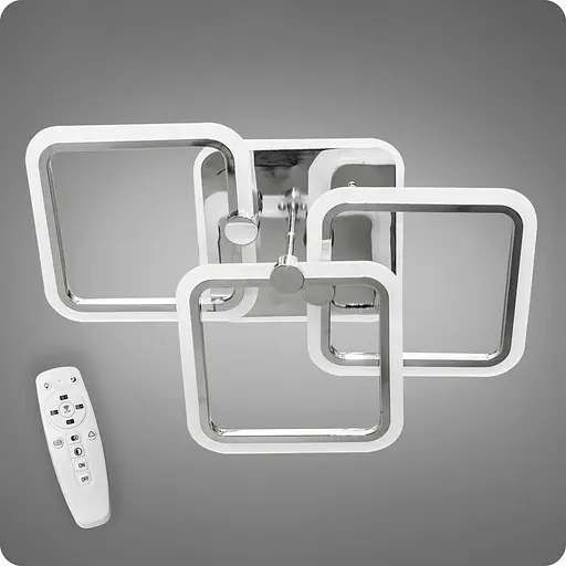 Люстра світлодіодна 517 Dlight 3color з пультом 65Вт Хром (01818) - фото 1