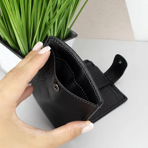 Кошелек мужской кожаный Ricco Grande 203 черный на кнопке - фото 6