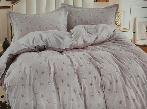 Постельное белье сатин Laura-Grand 24 евро комплект светло-серый - фото 1